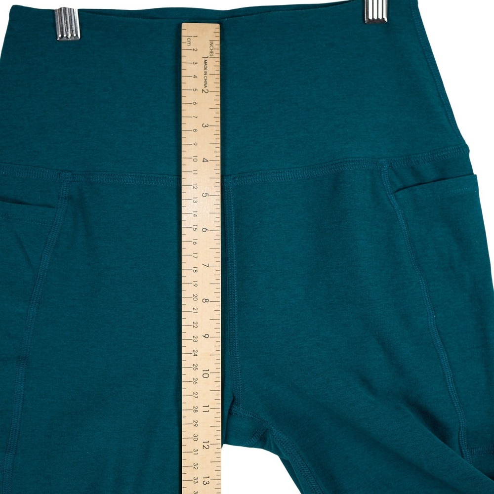 Beyond Yoga Leggings High Waisted Pocket Teal Green Size L Made in USA - Picture 5 of 9